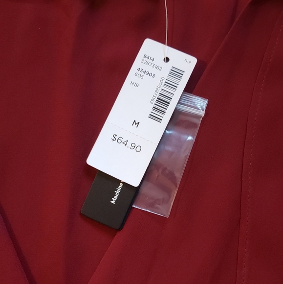 Wine Red Dress with Tie Front - Picture 3 of 3